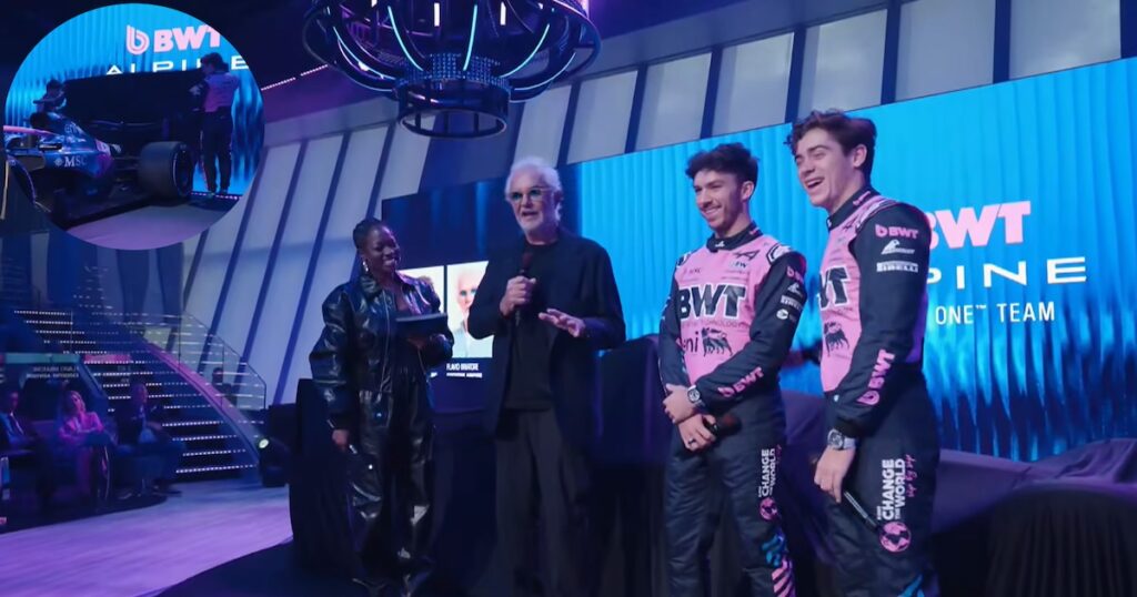 El blooper oculto de Gasly y la broma de Briatore que hizo reír a Colapinto en la presentación del nuevo Alpine: “Por el momento son amigos”