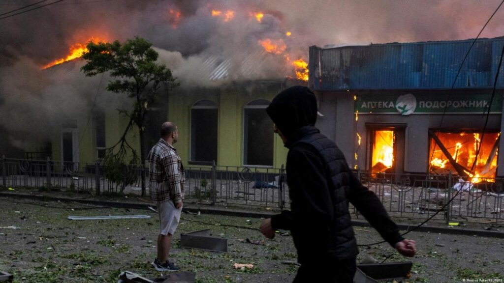 Imagen de Kiev bajo el bombardeo ruso con misiles y drones