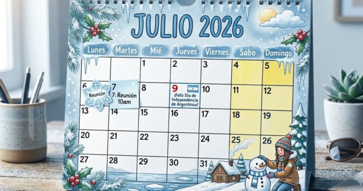 Calendario julio 2026: feriados y plantillas para imprimir
