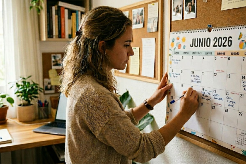 Un calendario de junio 2026 imprimible con todos los feriados y días no laborables.