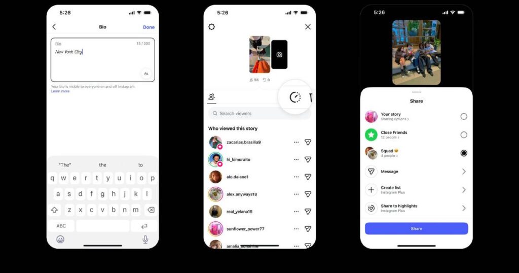 Interfaz de Instagram Plus mostrando funciones exclusivas y precio en pesos colombianos