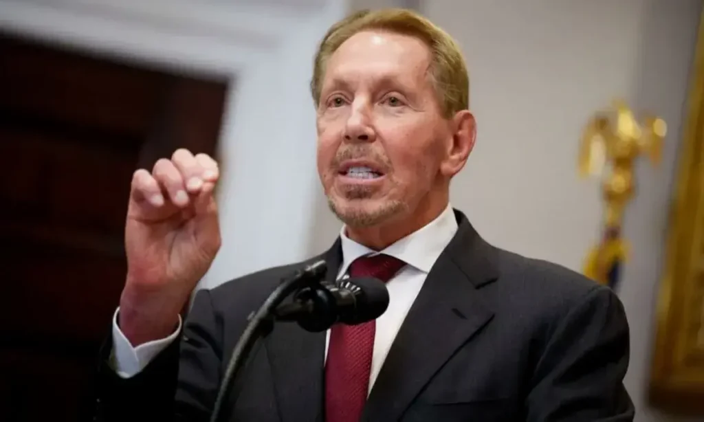 Oficina de Oracle con empleados y servidores de nube e IA