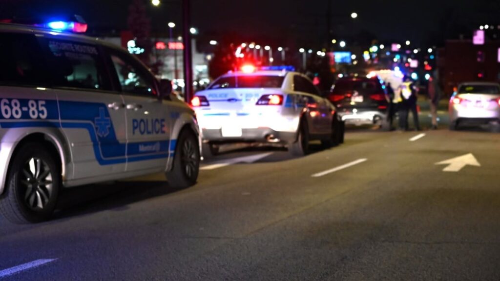 Escena del tiroteo en el hotel Hilton de Montreal con presencia policial